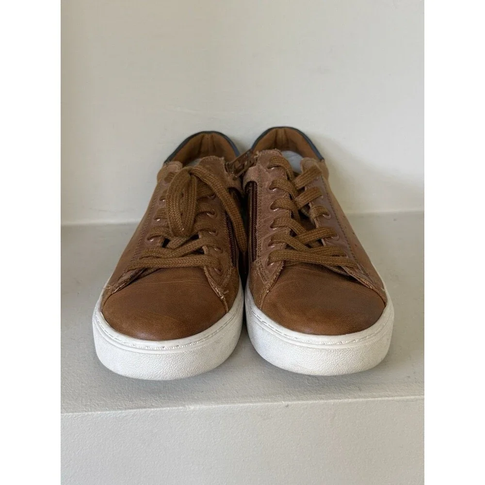 Geox Respira Womens Size 5 EU 37 Side Zip Sneakers Brown Black
